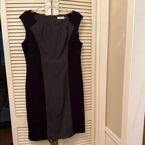 Calvin Klein Black and Gray Mini Dress